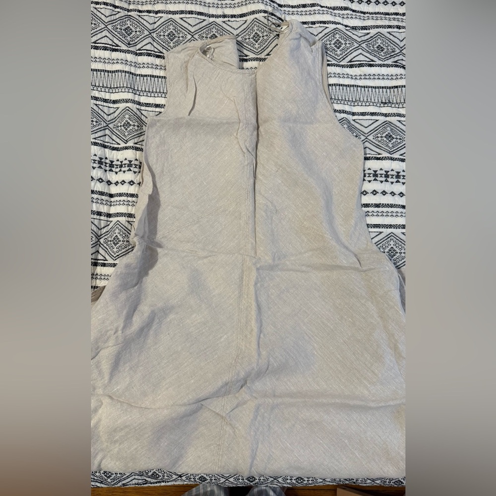 Zara Cream Linen Blend Tank Top